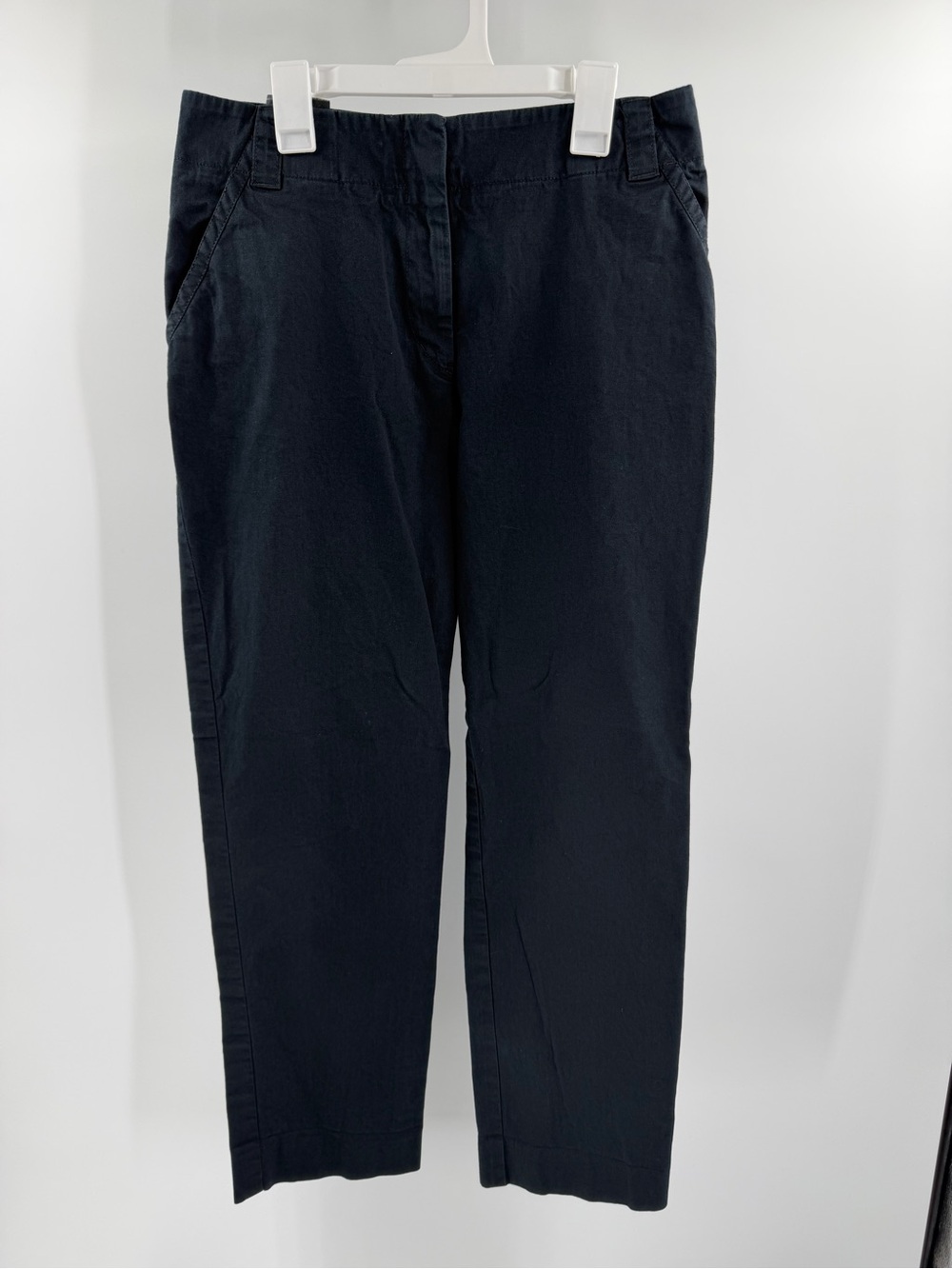 Jil Sander Womens Flat Front Ankle Zip Straight Leg Trousers Black Size 40 US 10